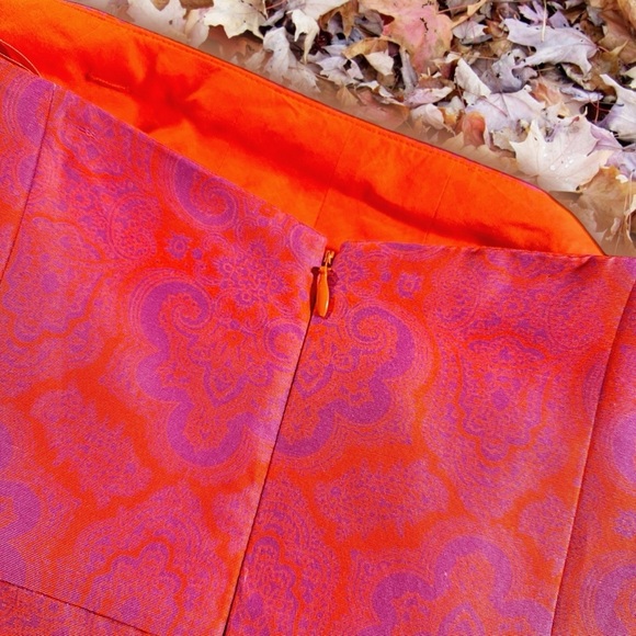 J. Crew Orange & Purple Medallion Silk Blend Strapless ‘Ella’ Dress Size 2 - Picture 15 of 16